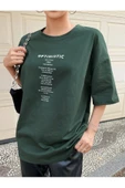 Unisex Optimistic Baskılı Oversize Tshirt - 8