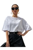 Unisex Optimistic Baskılı Oversize Tshirt - 1