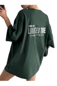 Unisex Limited Time Baskılı Oversize T-shirt - 3