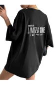 Unisex Limited Time Baskılı Oversize T-shirt - 2