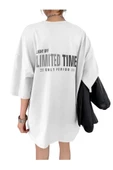 Unisex Limited Time Baskılı Oversize T-shirt - 1