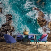 Deniz Kayalık Manzaralı Duvar Kağıdı Baskı thumbnail 5