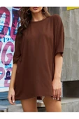 Unisex Düz Renk Oversize T-shirt - 10