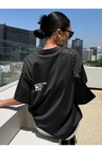 Unisex Effect Baskılı Oversize T-shirt - 4