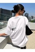 Unisex Effect Baskılı Oversize T-shirt - 12
