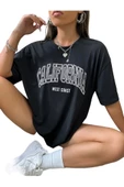 Unisex California West Baskılı Oversize T-shirt - 2