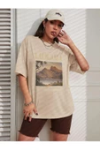 Unisex Casmania Baskılı Oversize T-shirt - 3