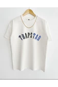 Unisex Trapstar Baskılı Oversize Bisiklet Yaka Kısa Kollu Pamuklu T-shirt - 4