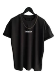 Unisex Siyah Brooklyn Baskılı T-shirt - 1