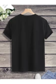Unisex Siyah Kuş Baskılı Oversize Tshirt - 3