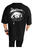 Unisex Stay Göz Sırt Baskılı Oversize T-shirt - 2