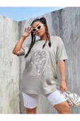 Unisex Yüz Baskılı Oversize Tshirt - 11