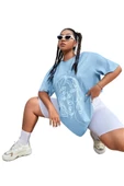 Unisex Yüz Baskılı Oversize Tshirt - 5