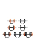 Ecgspor 38 Kg Dambıl Halter Seti Turuncu Siyah - 4