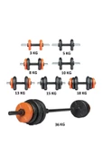 Ecgspor 38 Kg Dambıl Halter Seti Turuncu Siyah - 2