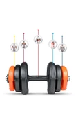 Ecgspor 38 Kg Dambıl Halter Seti Turuncu Siyah - 5