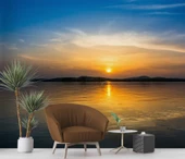 Denizde Gündoğumu Manzaralı Duvar Kağıdı Baskı thumbnail 6