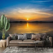 Denizde Gündoğumu Manzaralı Duvar Kağıdı Baskı thumbnail 1