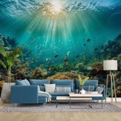 Su Altı Balıklı Duvar Kağıdı Baskı thumbnail 1