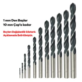 Matkap Ucu Set 19'lu Paket Metal Alüminyum Ahşap Plastik Çelik Delme Uç Seti Delik Açma Uçları thumbnail 4