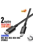 Type-C 2 metre Hızlı Şarj Kablosu Samsung M15 M23 M33 M34 M51 Uyumlu 25W HIZLI - 1