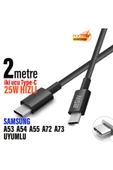 2 metre Type-C Uzun Hızlı Şarj Kablosu Type-C den Type-C ye Samsung A53 A54 A55 A72 A73 Uyumlu - 1