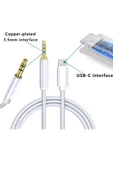 iPhone 15-15 PLUS-15 PRO- 15 PRO MAX uyumlu AUX Kablo Ses Dönüştürücüsü Hasır Type-C Çeviricisi thumbnail 2