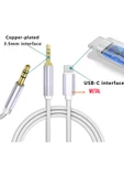 iPhone 15-15 PLUS-15 PRO- 15 PRO MAX uyumlu AUX Kablo Ses Dönüştürücüsü Hasır Type-C Çeviricisi thumbnail 3