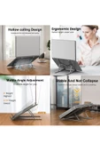 Masaüstü Laptop Notebook Dizüstü Bilgisayar Tablet Standı Katlanabilir Ayarlı Ayak Altlık Alüminyum - 5