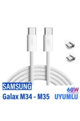 Samsung Galaxy M33 - M34 Şarj Kablosu Type-C Kablo Hızlı Şarj Kablosu 60W - 1
