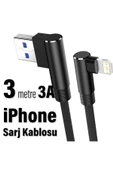 3 Metre Oyuncu Şarj Kablosu iPhone Uyumlu Uzun 3A 3m USB - Ligtning - 1