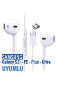 Samsung S21 - S21 FE - S21 Ultra - S21 Plus Kulaklık Kablolu Type C Mikrofonlu Kulaklık thumbnail 1