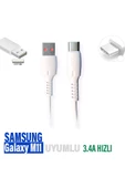 Samsung Galaxy M11 Şarj Kablosu 3.4A HIZLI 1 Metre thumbnail 1