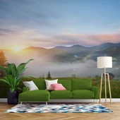 Dağ Bulut Gündoğumu Manzaralı Duvar Kağıdı Baskı thumbnail 1