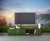 Dağ Bulut Gündoğumu Manzaralı Duvar Kağıdı Baskı thumbnail 3