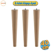Ahşap Mobilya Ayağı 3 Adet 40 cm Sehpa Zigon Orta Masa Puf Tabure Tv Ünitesi Ayakları M8 Civatalı thumbnail 1