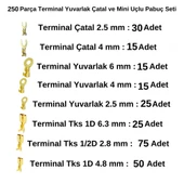 Stronger 250 Parça Terminal Yuvarlak Çatal ve Mini Uçlu Pabuç Seti - 3