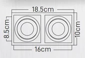 Maxled Sıva Altı GU-10 Duylu İkili Beyaz Dekoratif Spot Kasa MX-2044 - 2