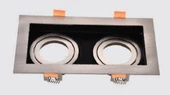 Maxled Sıva Altı Dekoratif Saten-Siyah İkili Spot Kasası MX-2039 G10 Duy Dahil - 2