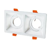 Maxled Sıva Altı GU-10 Duylu İkili Beyaz PC KASA Dekoratif Spot Kasa MX-2058 thumbnail 1