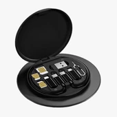 Şarj Kablosu Seti 5'i 1 arada Seyahat Kablo Seti USB Type-C 60w Destekli Kablo Kutusu thumbnail 1