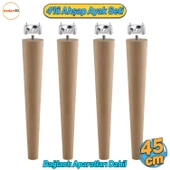 Ahşap Mobilya Ayağı 4 Adet Aparatlı 45 cm Sehpa Zigon Orta Masa Puf Tabure Tv Ünitesi Ayakları M8 - 1