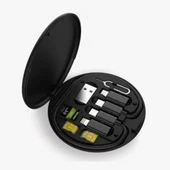 Şarj Kablosu Seti 5'i 1 arada Seyahat Kablo Seti USB Type-C 60w Destekli Kablo Kutusu thumbnail 3