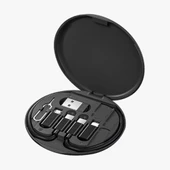 Şarj Kablosu Seti 5'i 1 arada Seyahat Kablo Seti USB Type-C 60w Destekli Kablo Kutusu thumbnail 4