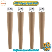 Ahşap Mobilya Ayağı 4 Adet Aparatlı 50 cm Sehpa Zigon Orta Masa Puf Tabure Tv Ünitesi Ayakları M8 - 1