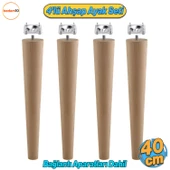 Ahşap Mobilya Ayağı 4 Adet Aparatlı 40 cm Sehpa Zigon Orta Masa Puf Tabure Tv Ünitesi Ayakları M8 - 1