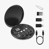 Şarj Kablosu Seti 5'i 1 arada Seyahat Kablo Seti USB Type-C 60w Destekli Kablo Kutusu thumbnail 5