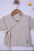 Babyhola Prematüre Serisi 48cm Hastane Çıkışı Kruvaze Üst Patikli Alt Önlük Bere %100 Pamuk 4'lü Takım 22415 - 5