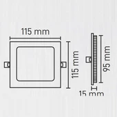 Maxled 6W Siyah Kasa Kare Sıva Altı Led Panel 3000K Günışığı - 2