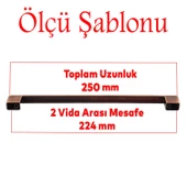 Kale Kulp Metal 224 mm Eskitme Antik Bakır Mobilya Mutfak Çekmece Kapak Dolap Kulpu Kulbu Kulpları - 3